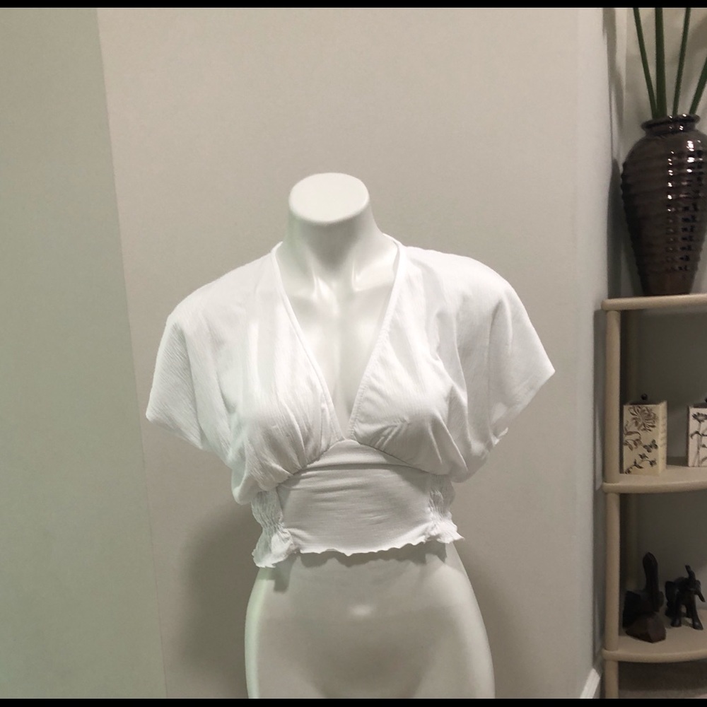 [Zara] White Crop Top